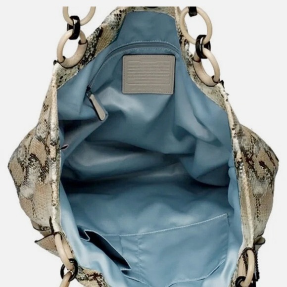 Coach Vintage “Kristen” Python Embossed Leather Tote Bag 16797 Pre-Owned - Picture 9 of 12